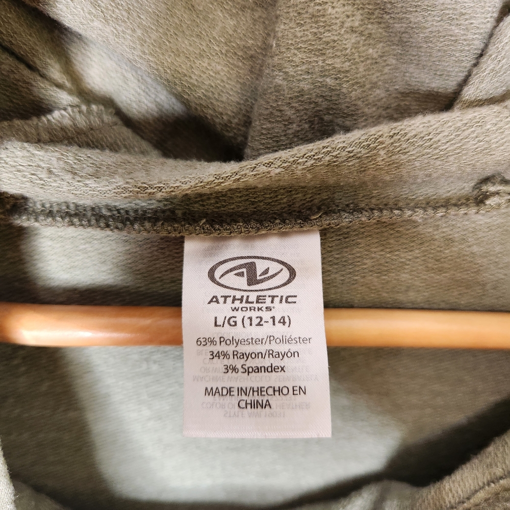 Athletic Works Olive Hoodie Top Size Large - Picture 2 of 5